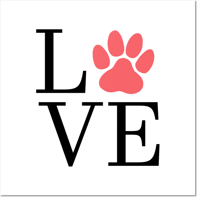 Love Paw I Love Dogs, I Heart Dogs Wall Art by creativitythings 